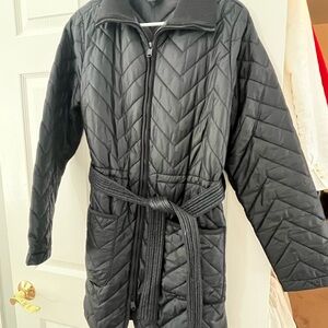Athleta Black quilted belted Jacket